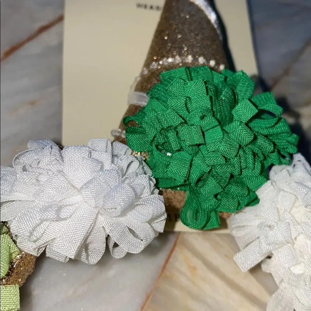 Cat & Jack Girls Gold Glitter Unicorn Headband Green‎ White Floral 217 07 3191